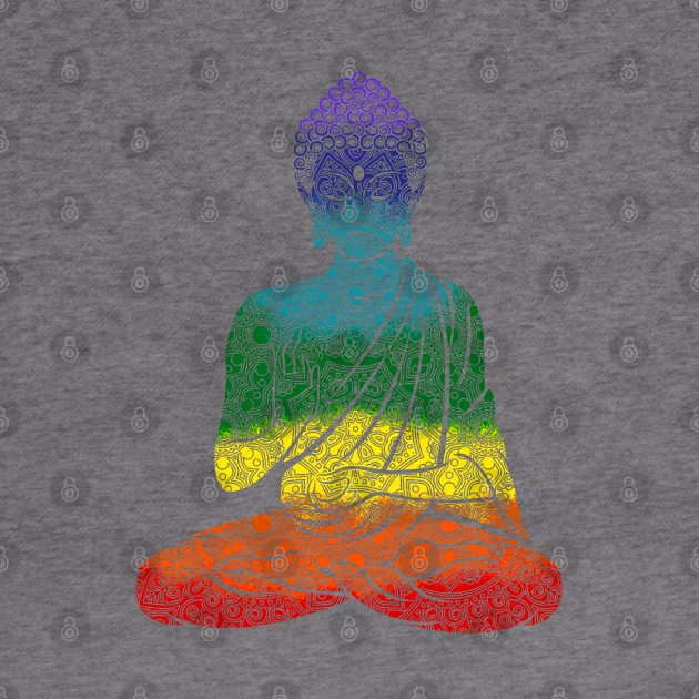 Rainbow Chakras Buddha by Nirvanax Studio